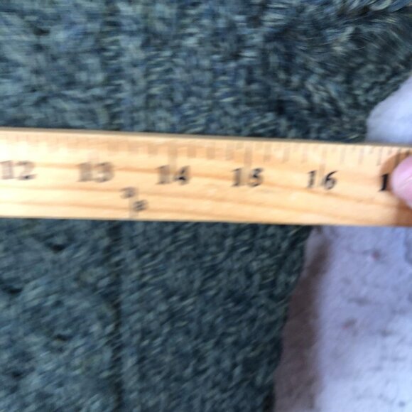 Blarney Woollen Mills Sweater Youth 8-10 Green Merino Wool Cable Knit Cardigan - Picture 3 of 12